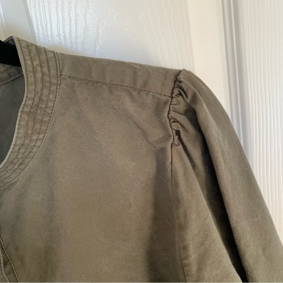 Calvin Klein Army Green Pop Over Blouse Size Large - Picture 6 of 9